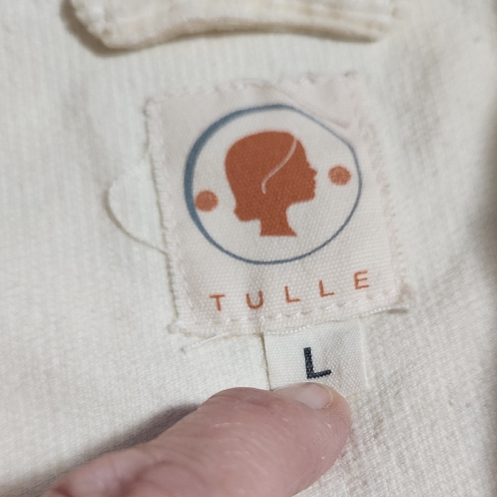 Tulle Cream Corduroy Button-Front Blazer - Picture 2 of 11